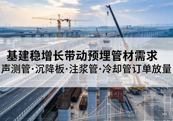 夏邑基建稳增长带动预埋监测管材需求，声测管、沉降板、注浆管订单持续放量